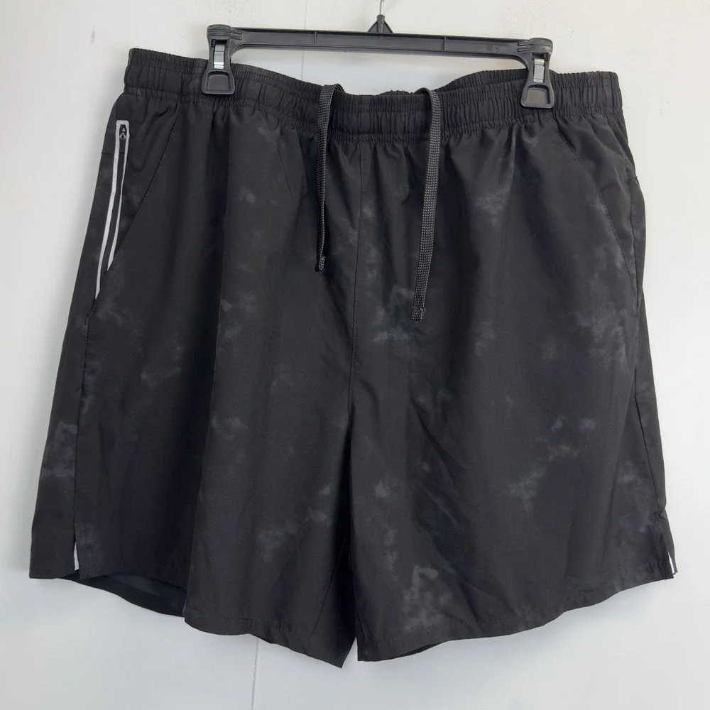 Men's Black Smoke Print MEMBERS MARK‎ Work it Out Shorts XXL